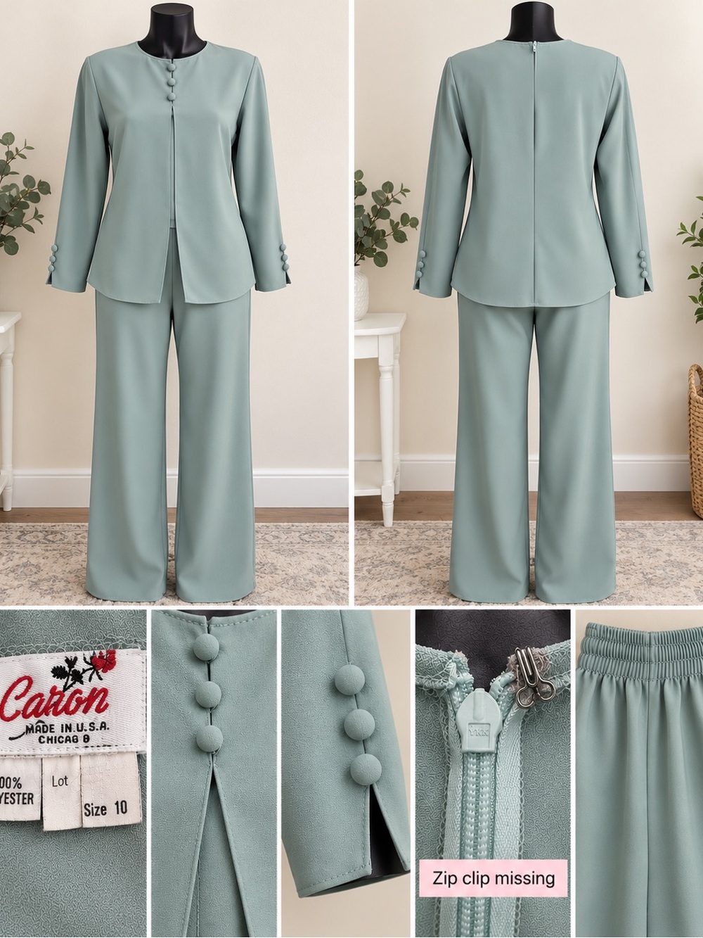 Canon Sage Green Two-Piece Women's Pant Set